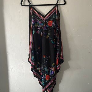 Beautiful floral black cover up bandana dress